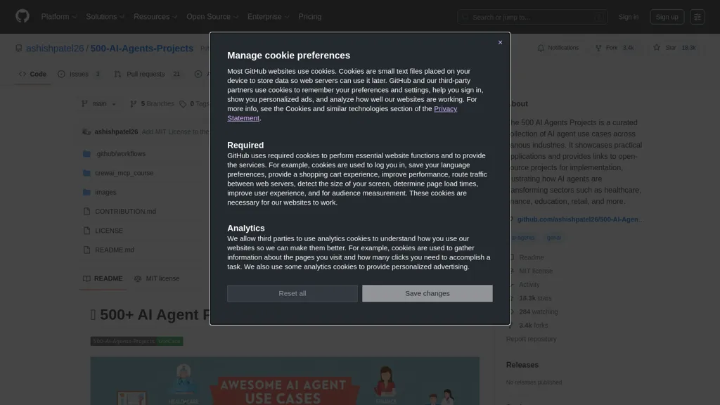 500 AI agents Projects 工具截图