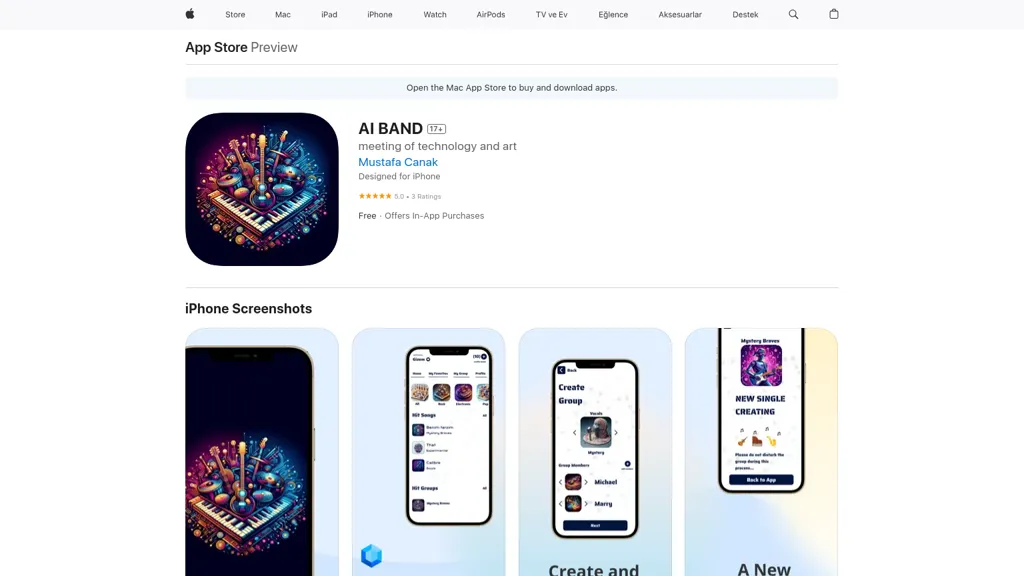 AI BAND 官网截图