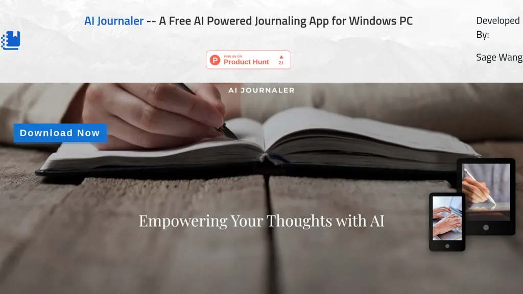 AI Journaler 官网截图