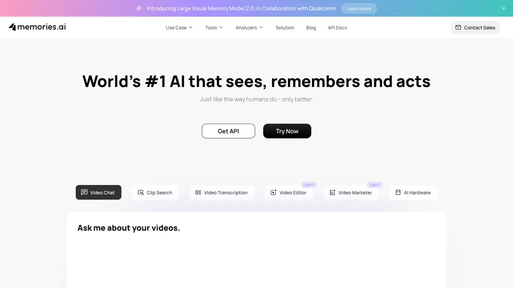 Memories.ai 工具截图