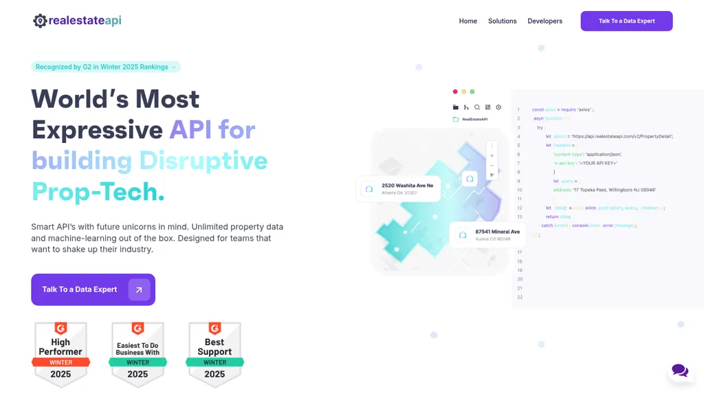RealEstateAPI.com 官网截图