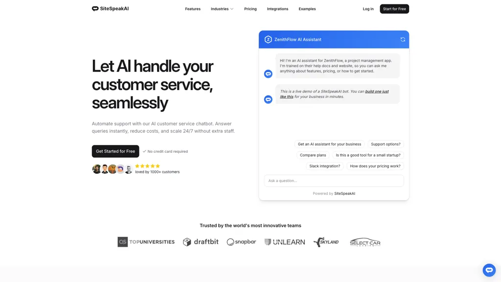 SiteSpeakAI 工具截图
